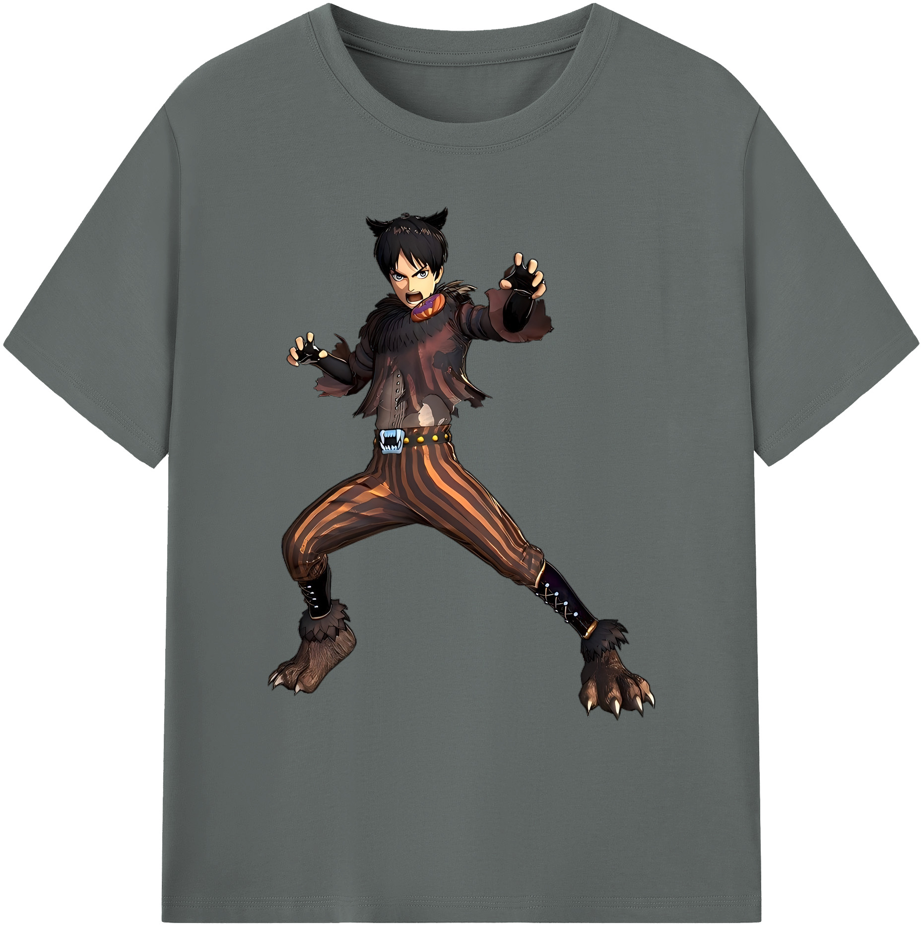 （画像用） 進撃の巨人 エレン･イェーガー Attack on Titan Eren Jäger 綿100％ メンズ半袖Tシャツ｜肌触りやわらか＆通気性